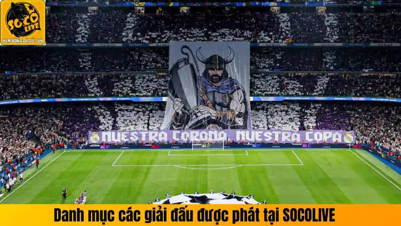 Danh mục các giải đấu được phát tại SOCOLIVE